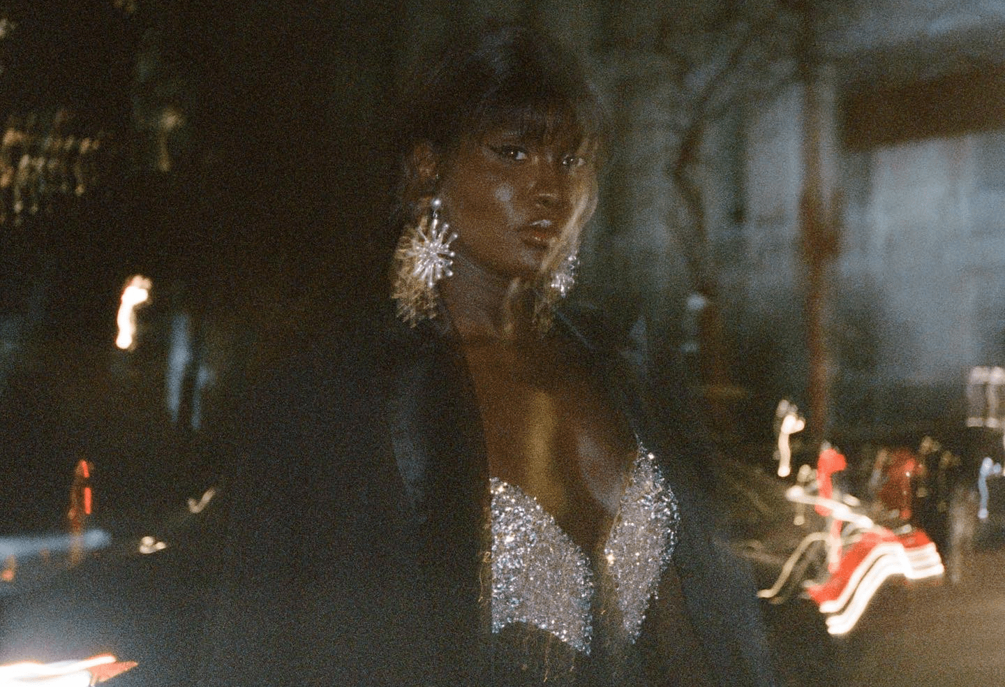 Photo of a model at night in NYC